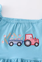 Blue truck baseball applique ruffle shorts set - ARIA KIDS