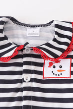 Black stripe snowman ruffle girl pajamas set - ARIA KIDS
