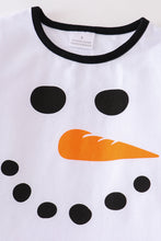 White snowman stripe pajamas set - ARIA KIDS