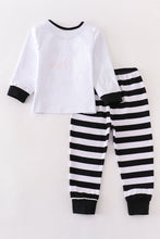 White snowman stripe pajamas set - ARIA KIDS