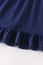 Navy snowflake ruffle girl pajamas gown