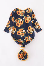 Navy sunflowers sleep sack wearable blanket - ARIA KIDS