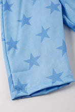 Blue star smocked girl jumpsuit - ARIA KIDS