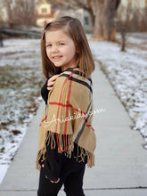 ARIANA Toddler Girl Fringe Plaid Poncho - 4 Colors!! - ARIA KIDS