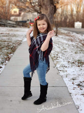 ARIANA Toddler Girl Fringe Plaid Poncho - 4 Colors!! - ARIA KIDS