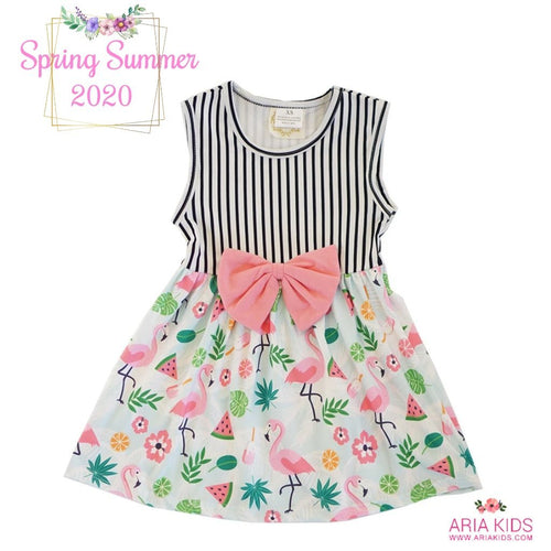 The Flamingo Stripe Dress - ARIA KIDS