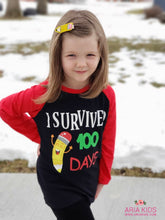 I Survived 100 days Boys Girls Raglan Shirt - ARIA KIDS