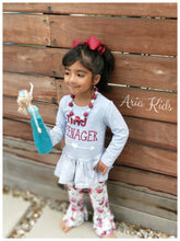 Tiny Teenager Floral Burgundy/Grey 2-Piece Outfit Fall Pant Set - ARIA KIDS