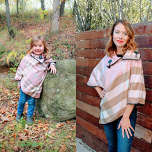 Aria Girls Collared Plaid Poncho Mystery Bag - 2 items - ARIA KIDS