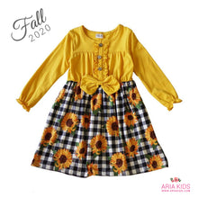 Sasha Sunflower Plaid Twirl Dress - ARIA KIDS