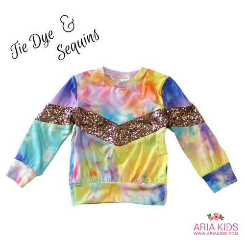 WHOLESALE CLEARANCE BUNDLE - Women's Tie Dye & Sequin Shirts - ARIA KIDS