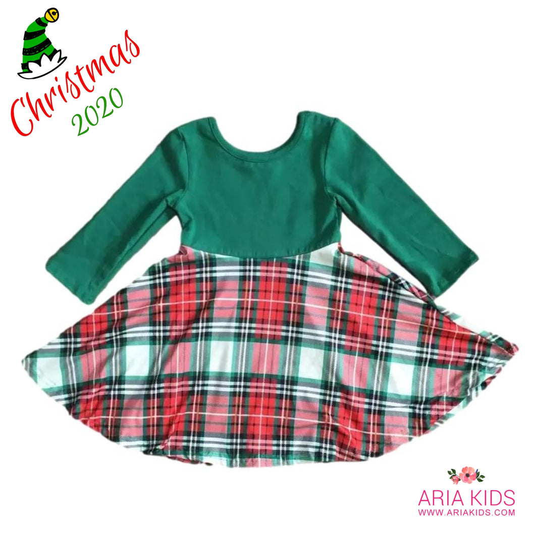 Green Tartan Plaid Twirl Dress ARIA KIDS Green Tartan Plaid Twirl Dress ARIA KIDS