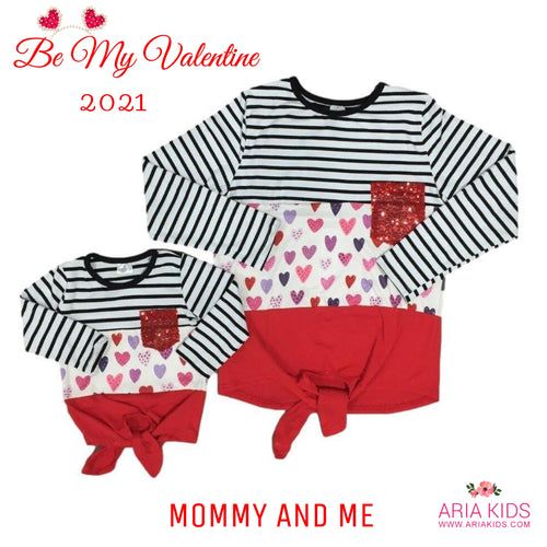 Mommy & Me Stripes & Hearts Shirts -- **Sold out** - ARIA KIDS
