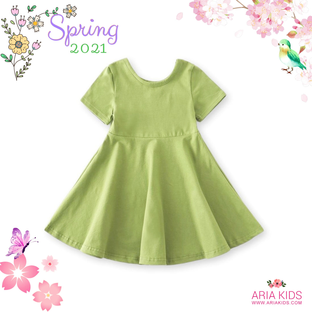 Jayna Green Twirl Dress - ARIA KIDS