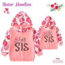 Little Sis Floral Peach Hoodie - ARIA KIDS