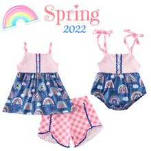 Rainbow Gingham Plaid Baby Bubble Romper - ARIA KIDS