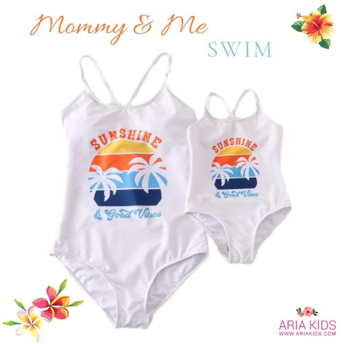 Mommy & me Sunshine & Good Vibes One piece Swimsuit - ARIA KIDS