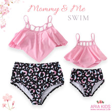 Mommy & Me Rainbow Leopard & Pink Cut Out High Waisted 2-Piece Swimsuit (Pre-order) - ARIA KIDS