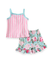 Candy Pink Stripes Top & Floral Shorts Set - ARIA KIDS