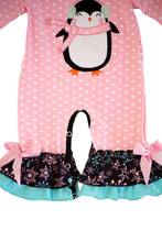 Pink Polka Dot Penguin Baby Romper - ARIA KIDS