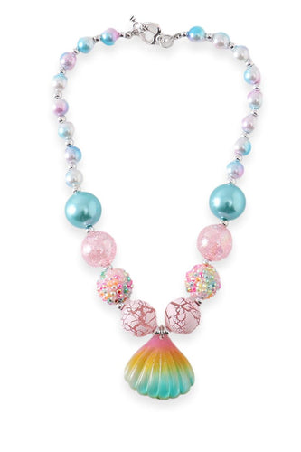 Seashell Pastel Rainbow Chunky Pendant Necklace - ARIA KIDS