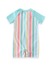 Retro Pastel Rainbow Stripes Boys Swim Rashguard - ARIA KIDS