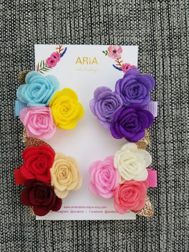 Rose Hair Clips - ARIA KIDS