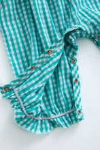 Green plaid Pumpkin wagon smocked baby romper - ARIA KIDS