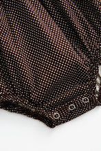 Brown pumpkin smocked polkadot baby romper - ARIA KIDS