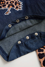 Denim blue leopard turkey baby outfit - ARIA KIDS