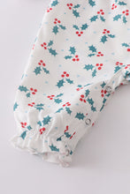Blue smocked ruffle baby romper