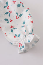 Blue smocked ruffle baby romper