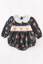 Fox floral smocked baby romper - ARIA KIDS