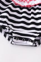 Stripe farm animals ruffle baby romper