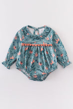Green floral print baby romper - ARIA KIDS