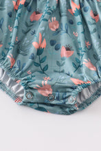 Green floral print baby romper - ARIA KIDS
