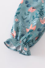 Green floral print baby romper - ARIA KIDS
