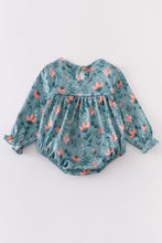 Green floral print baby romper - ARIA KIDS