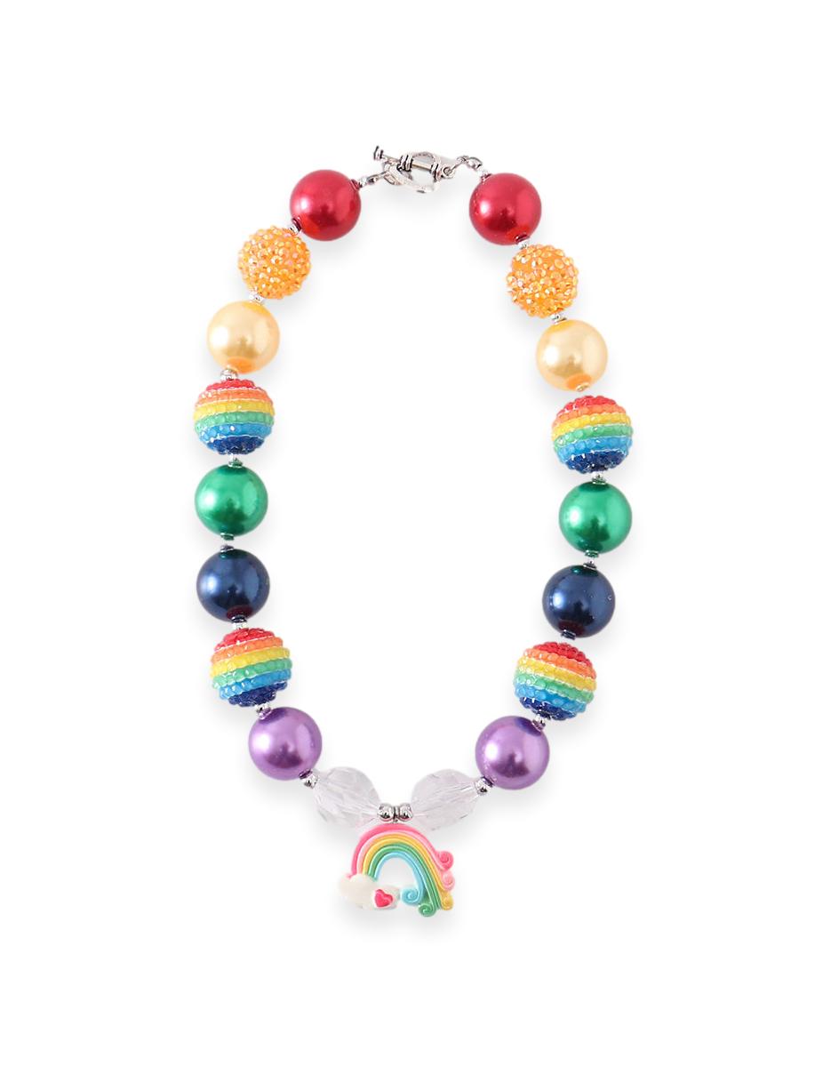 Rainbow & Cloud Chunky Pendant Necklace - ARIA KIDS