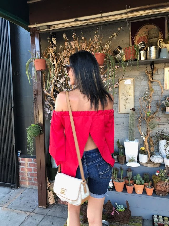 Cross off shoulder top cheap