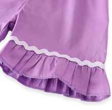Seashells & Mermaid Tail Pink Striped Smocked Top + Purple Shorts Set - ARIA KIDS