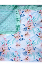 Mint Floral Minky Baby Blanket - ARIA KIDS