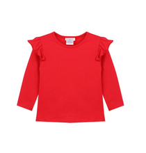 Red Top, Black & White Plaid Suspender Skirt Set - ARIA KIDS