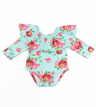 Candace Mint Floral Romper - ARIA KIDS