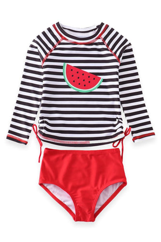 Striped Watermelon Rash Guard Swim Set - ARIA KIDS