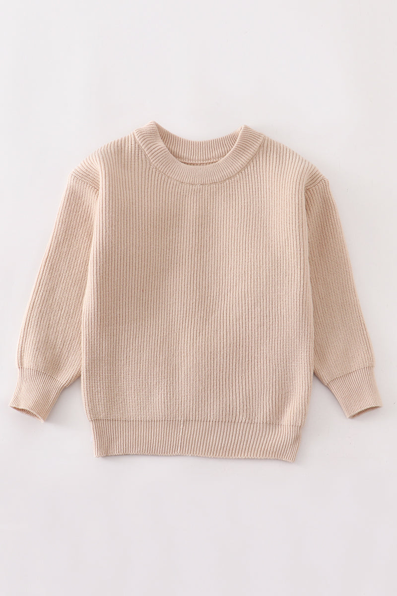 Beige round neck sweater - ARIA KIDS