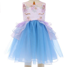 Sky Blue "My Unicorn Princess" Floral Tutu Dress - ARIA KIDS