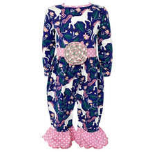 "Sara" Unicorn and Polka Dot Flower Romper - ARIA KIDS
