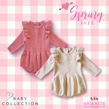 Valentina Ruffle Knit Baby Romper - Ivory (PREMIUM) 24M left - ARIA KIDS