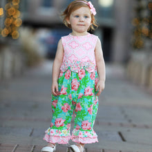 Spring Rose Floral & Geometric Baby Girl Toddler Romper - ARIA KIDS